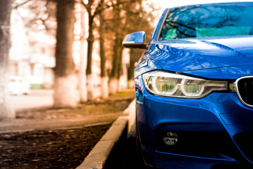 blue bmw