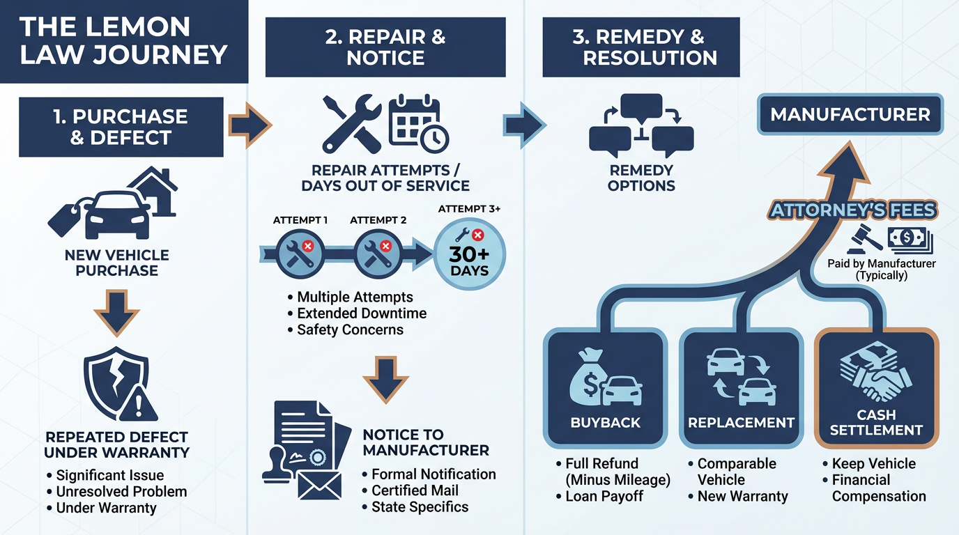 lemon law journey infrographic